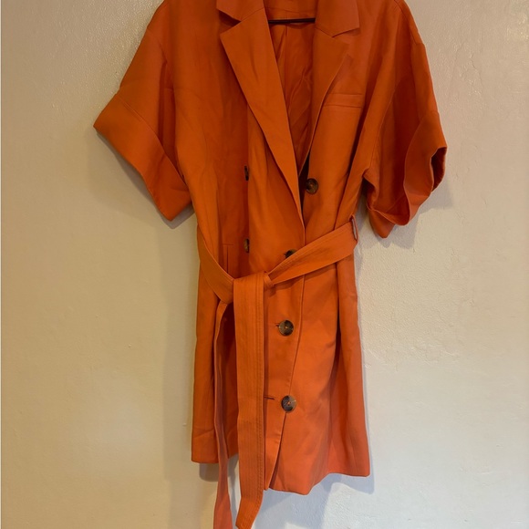 Shona Joy Short Sleeve Blazer Dress, size 10, Orange - Picture 3 of 7
